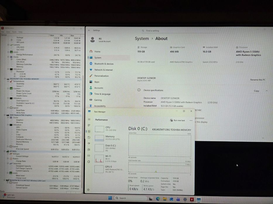 R5 5500U 16GB DDR4 120gb