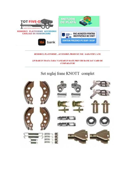 Set reglaj frane KNOTT  complet