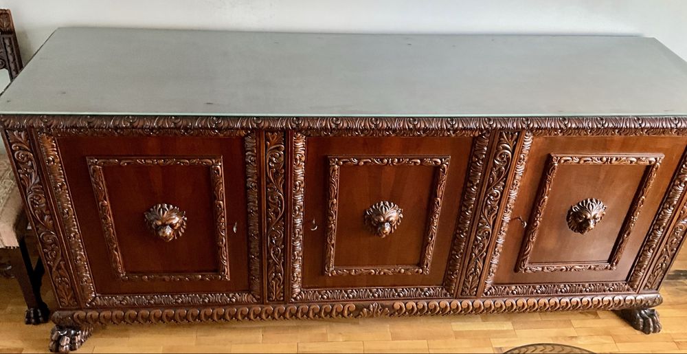 Set Living, 4 Piese, Lemn masiv Nuc