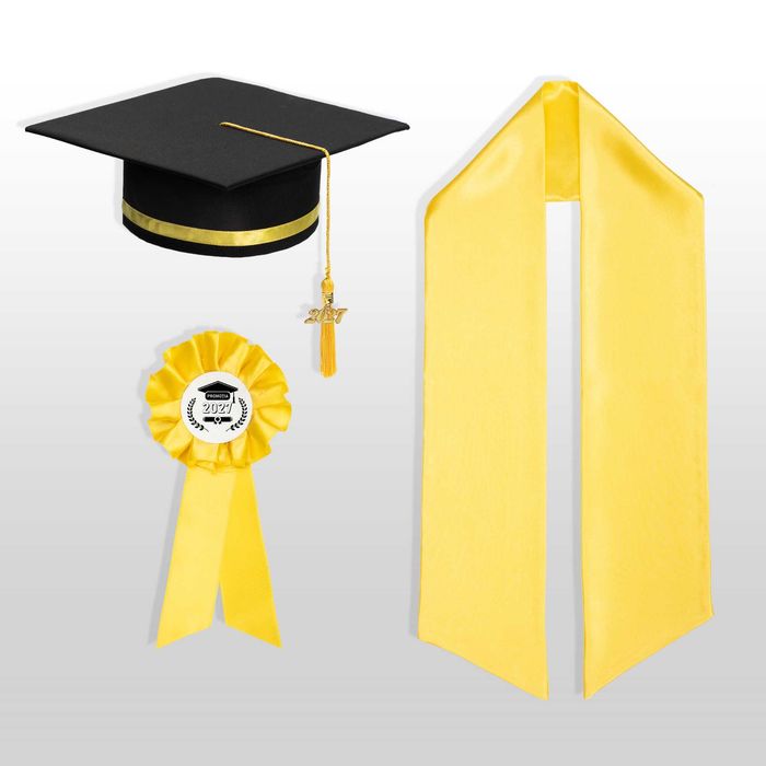 Toca, Esarfa si Cocarda, Set Nepersonalizat, Galben, Liceu, Facultate