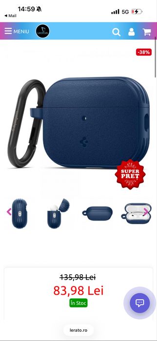 AirPods Pro 3 - originale - factura Altex 11.2025 - utilizare putin - husa Spigen