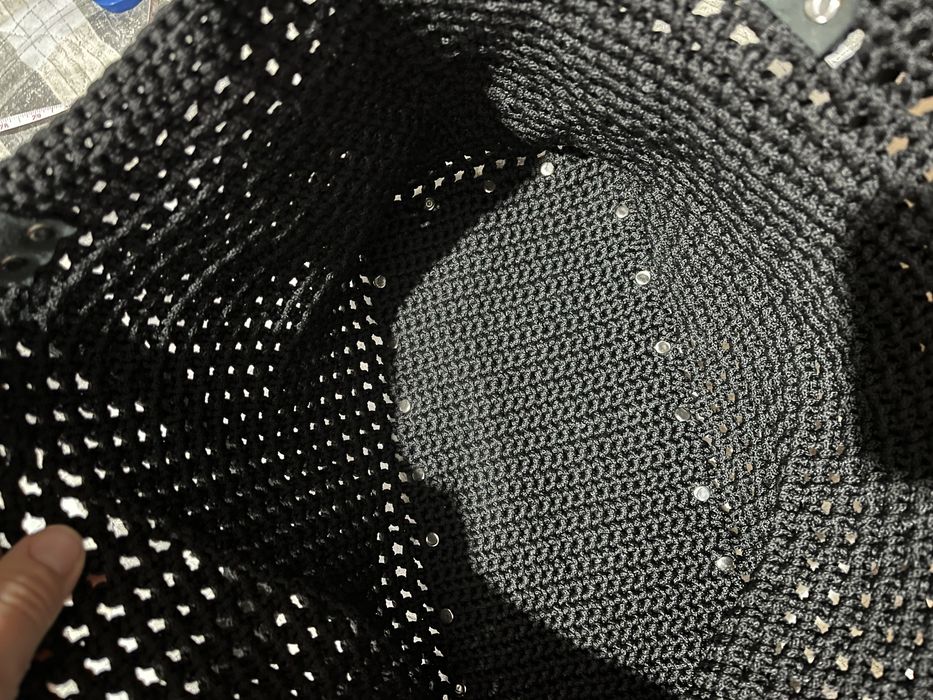 Черная сумка в сетку ручной работы