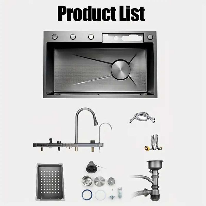 Модерна мултифункционална елегантна мивка от неръждаема стомана