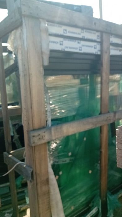 Нов Плъзгащ алуминиев прозорец / sliding door/ витрина с врата – 3800 x 2540 мм - профил Cortizo Vision Plus