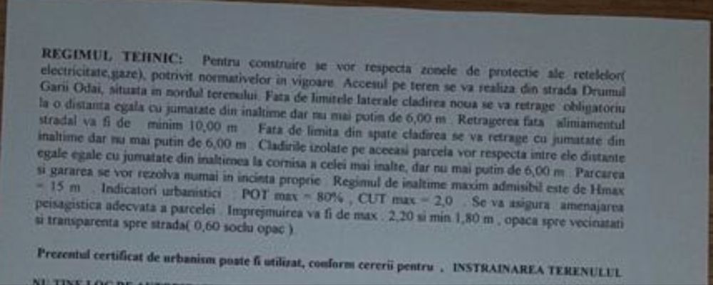 Teren 6900mp Drumul Garii Otopeni