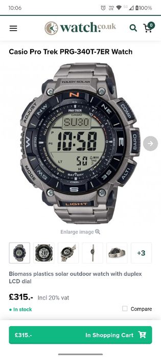 Casio pro trek PRG 340 T / Duplex LC Display , end..PRG 240T.