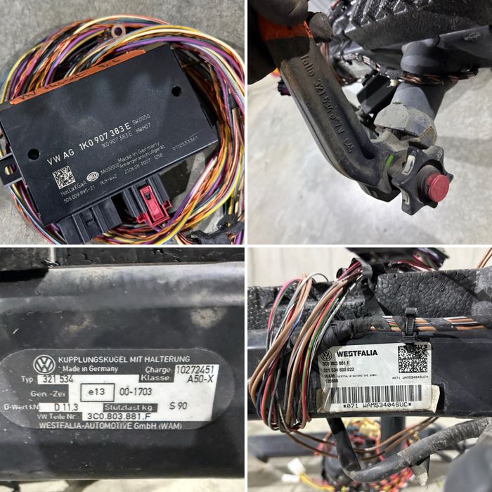 ОТЛИЧЕН Теглич С Букса, Окабеляване И Модул за *VW PASSAT B6 седан / PASSAT B6 VARIANT комби 2005г-2010г* и за *VW CADDY 2004г-2015г*