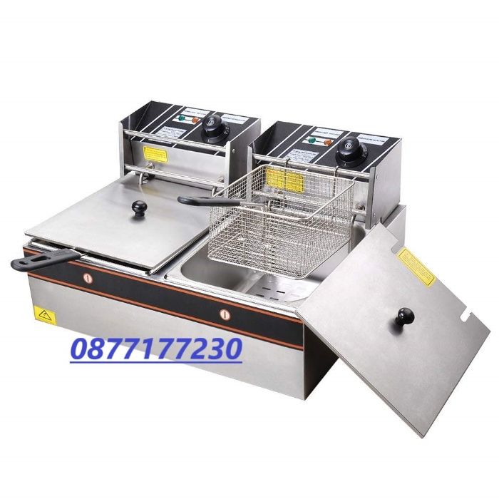 Фритюрник Професионален Електрически Двоен ЧИСТО НОВ