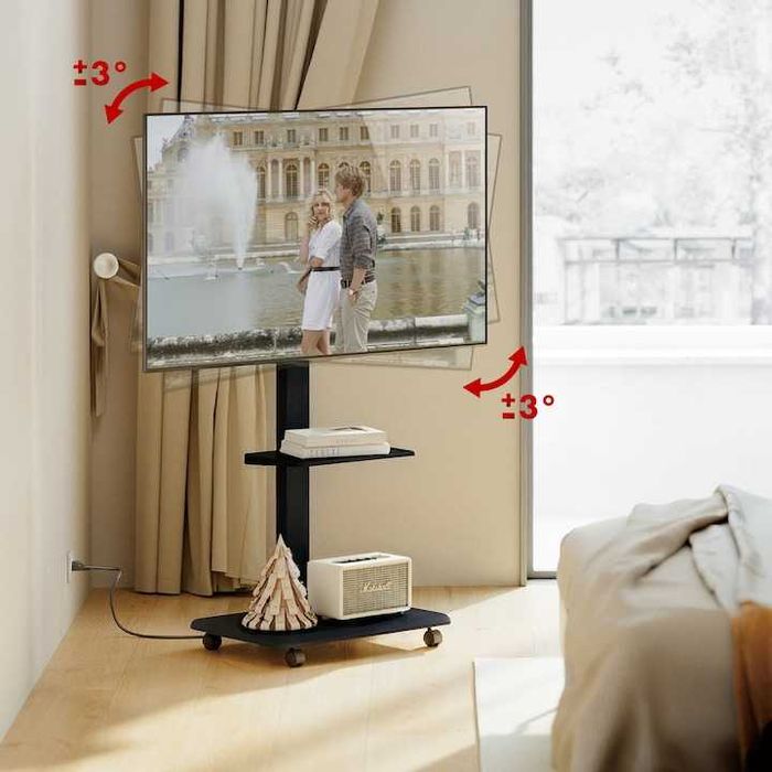 Suport TV 37-75", max. 50 kg, raft 5 kg, VESA 600x400, priza inclusa