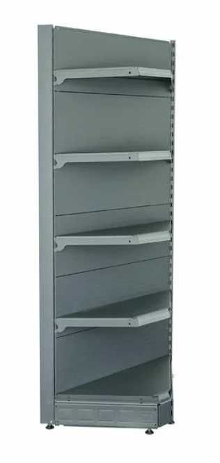 Rafturi metalice magazin – sistem complet mobilier comercial (perete, gondolă, colț, accesorii)