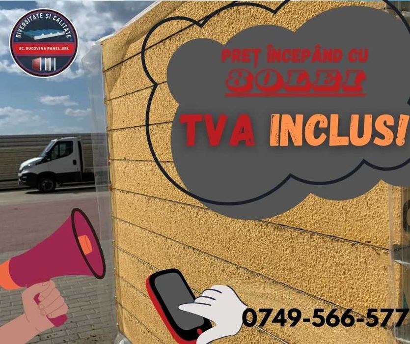 Oferta panouri sandwich termoizolante / tabla cutata/ accesorii