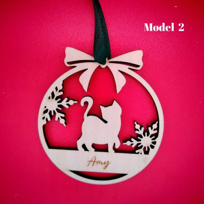 Decoratiune din lemn Glob Simba (pt pisici) 9x10cm