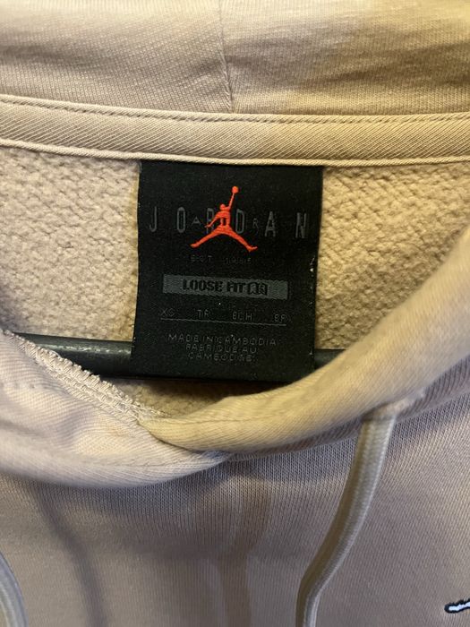 Set habnorac cu panatloni de trening crem Jordan