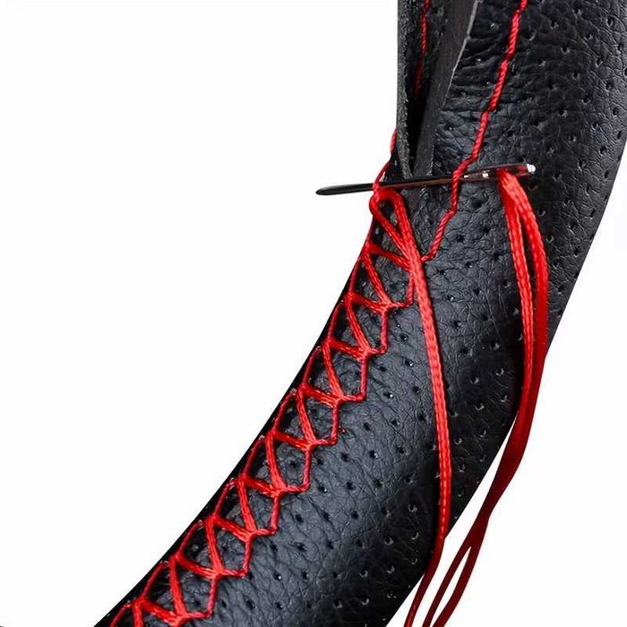 Калъф за волан 38см Еко кожа за шиене с игла и конец универсален за кола автомобил