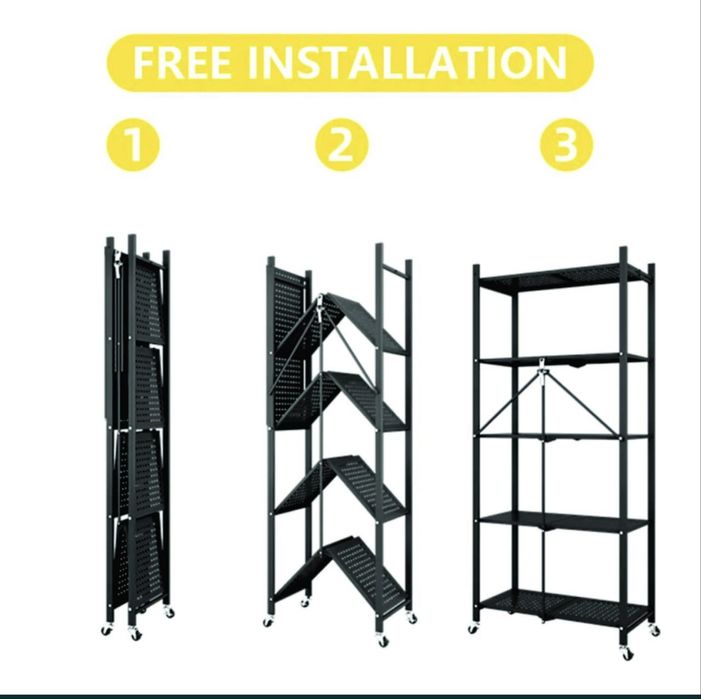 стеллаж металлический на колесах 3/4/5 полками