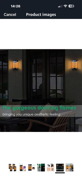 Lumina/baterie solara cu flacara - 4 bucati noi