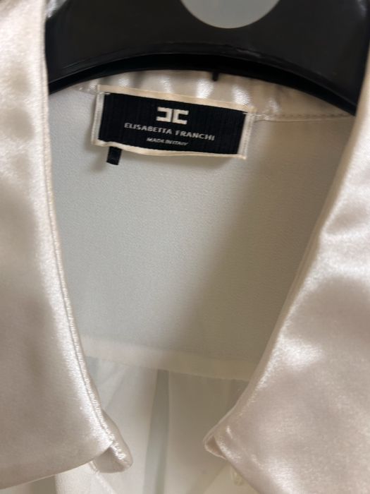 Elisabetta Franchi риза шифон и сатен с брандирани копчета