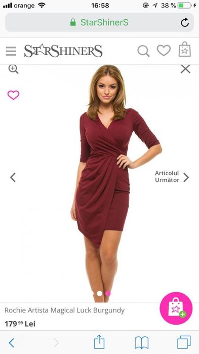 Rochie burgundy noua Starshiners 38