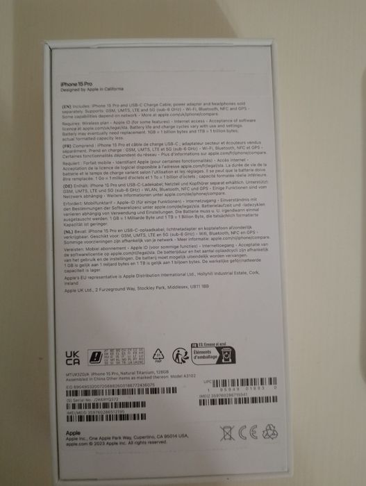 Iphone 15 Pro . Natural Titanium 128 Gb