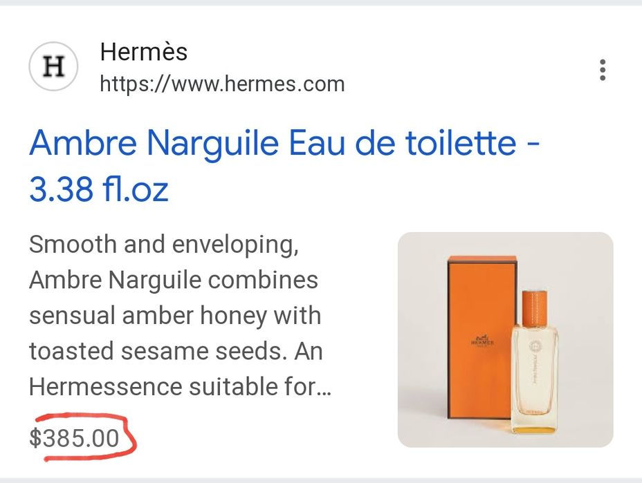Hermes Ambre Narguilé