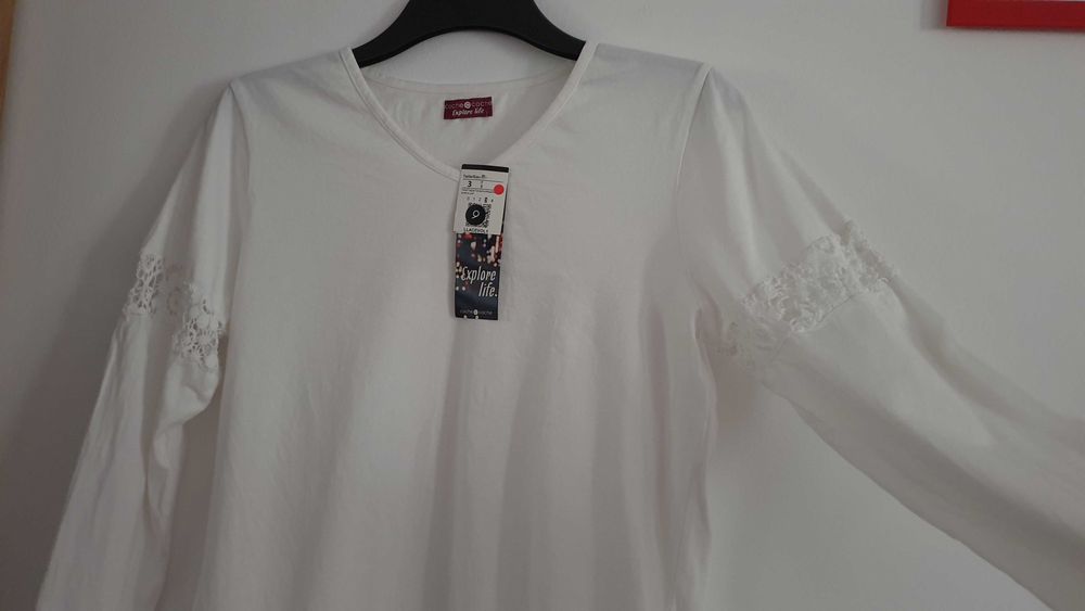 Bluza noua L cu dantela de bumbac, Cache Cache