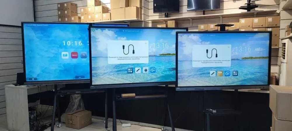 интерактивных досок/панел 4К Android 14 и Windows+доставка Ташкент