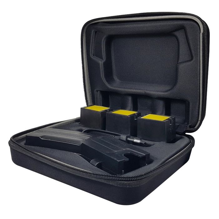 Pistol taser cu electrosoc, 10 rezerve, toc inclus