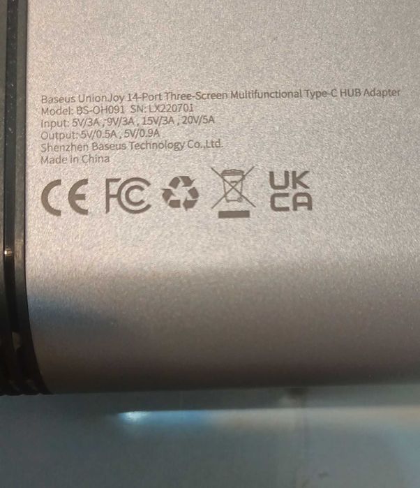 Hub usb/hdmi/vga  Baseus UnionJoy 14