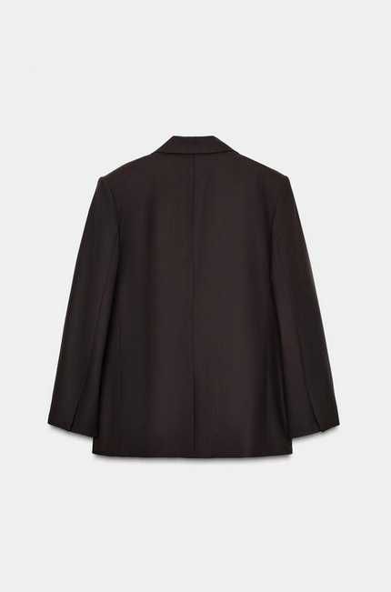 ZARA ДВУБОРТНЫЙ БЛЕЙЗЕР ОВЕРСАЙЗ chocolate brown XS (фактически M-L)