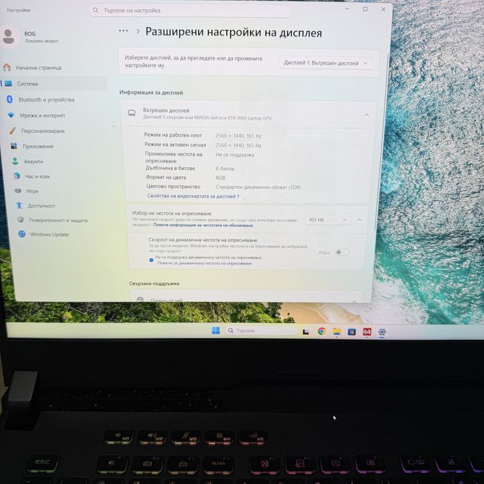 ASUS ROG Strix G15/165Hz QHD/Ryzen 7 6800H/RTX 3060/32GB DDR5/1TB/RGB