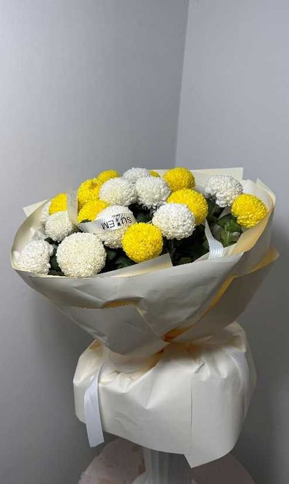 Букет хризантем «Пинг-понг» момоко. Шымкент