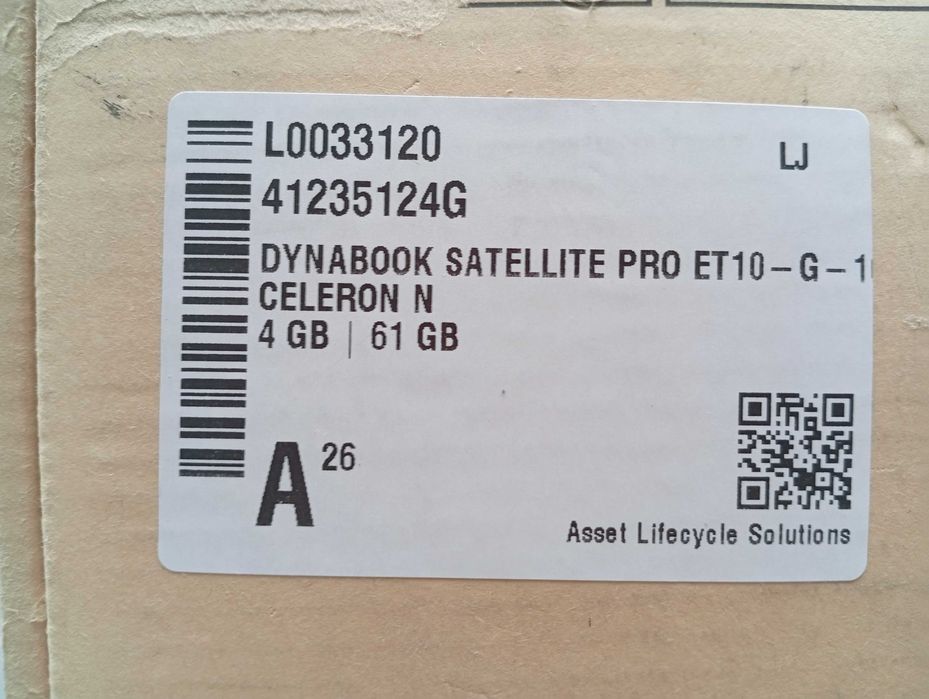 Чисто нов-Dynabook satellite pro ET10-G-1 10"/Intel celeron N3350/4 RAM/64GB eMMC