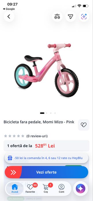 Bicicleta fara pedale Momi