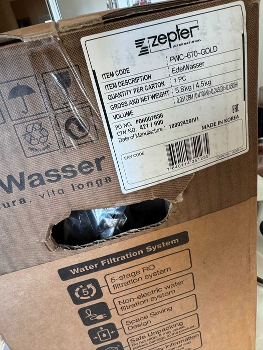Purificator de apa Zepter model Gold