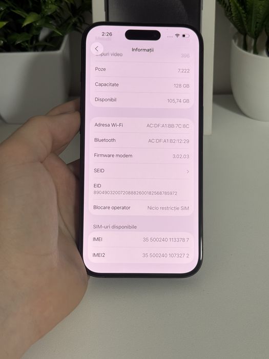 Iphone 15 pro 128gb 89% cutie