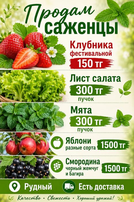 Цветы и саженцы плодовых деревьев