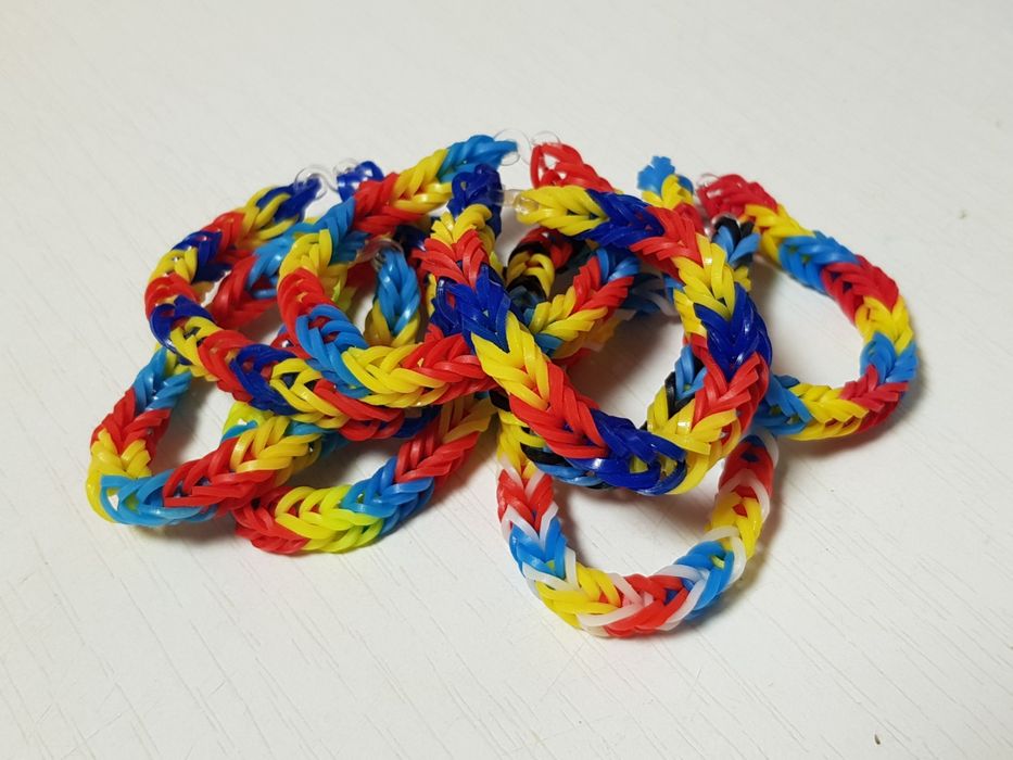 Brățări elastice curcubeu/ rainbow, tricolor, mărțișor
