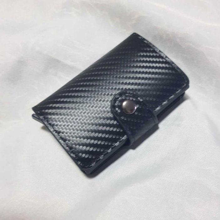 Алуминиев автоматичен картодържач, кожен органайзер , Rfid защита