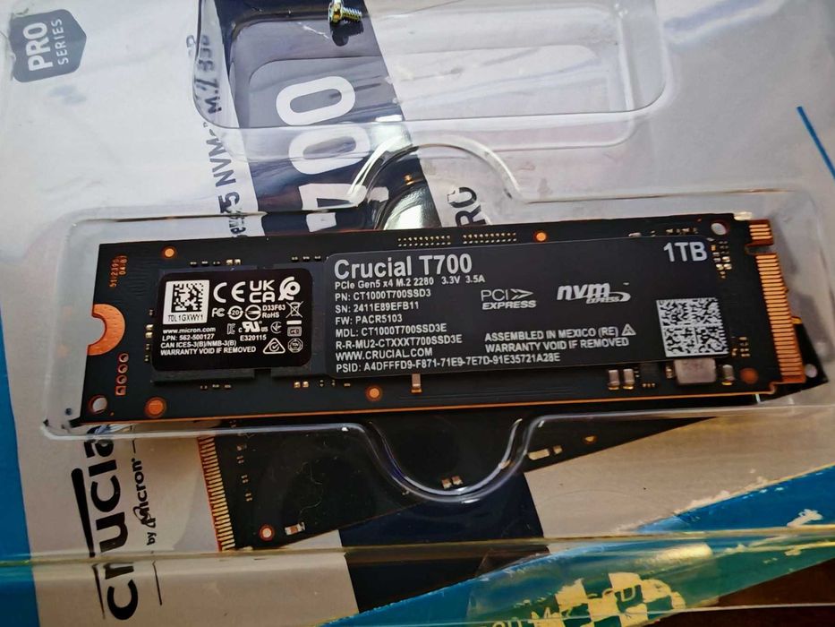 НОВ ! Диск SSD Crucial T700 1TB M.2 2280 NVMe 2.0 PCIe Gen 5