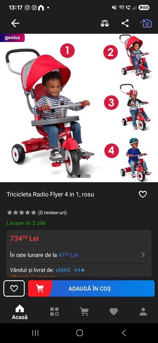 Vand tricicleta Radio Flyer