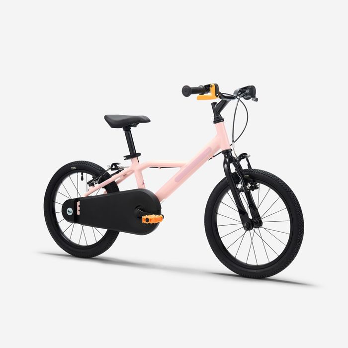 Bicicleta 16 inch 4-6 ani discover 500 roz copii fara marime, roz perla