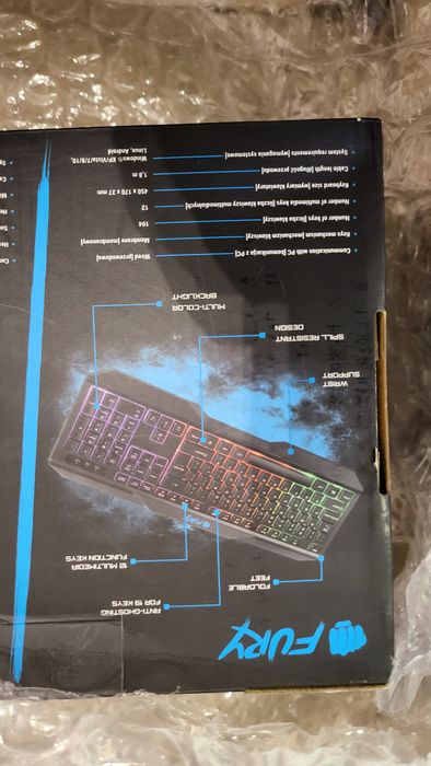 Fury thunderstriek геймърски комплект мишка клавиатура и слушалки