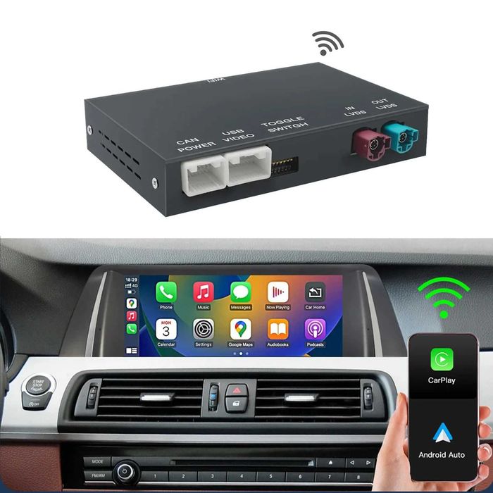 Modul Wireless CarPlay și Android Auto Wireless pentru BMW cu sistem CIC, Plug and play