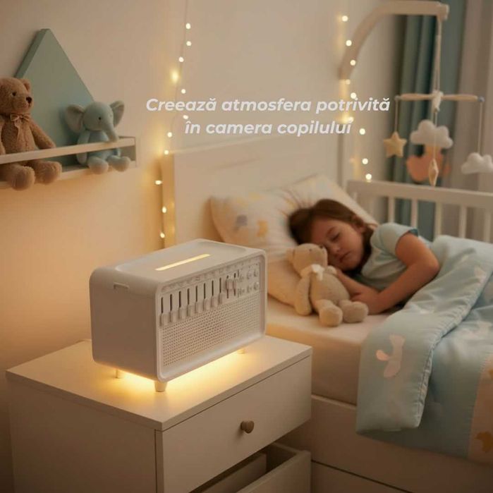 Dispozitiv Multifunctional Cu Sunete Albe, Aromaterapie,Umidificator