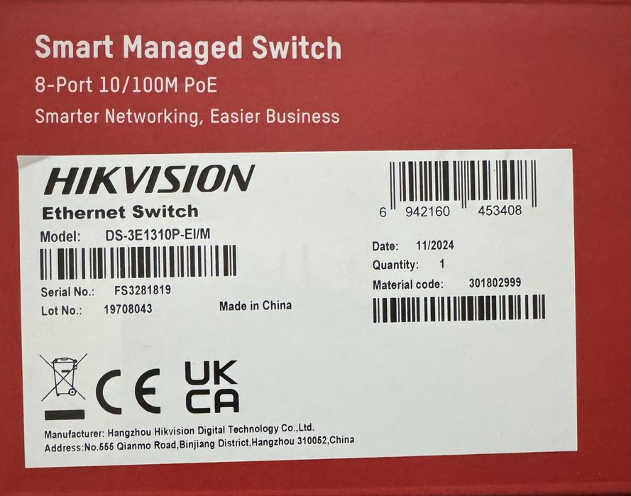 POE Switch 8 port Hikvision