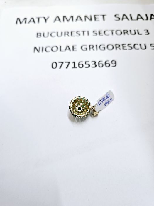 Vand pandantiv din aur 14 k 3.17 g cod 715