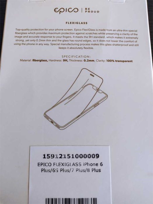 2 x folie iPhone 6 Plus/6s Plus/7 Plus/8 Plus - Epico FlexiGlass