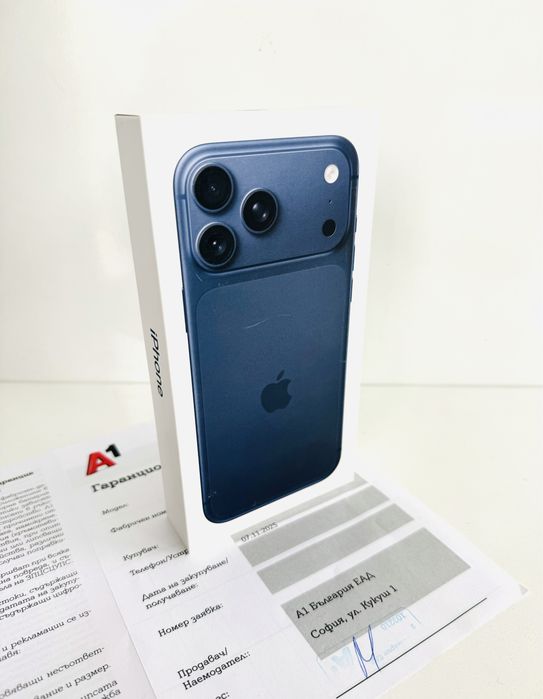 НОВ! iPhone 17 Pro Max 256GB Deep Blue ГАРАНЦИЯ 24 Месеца!