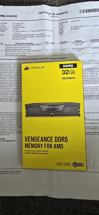 Ram Corsair Vengeance Kit 32Gb Ddr5 5600 Mhz CL36 Nou