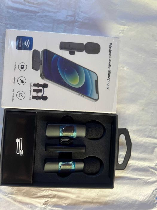 Microfon mobil lavalier wireless dual (Plug and Play) (Tip-C)